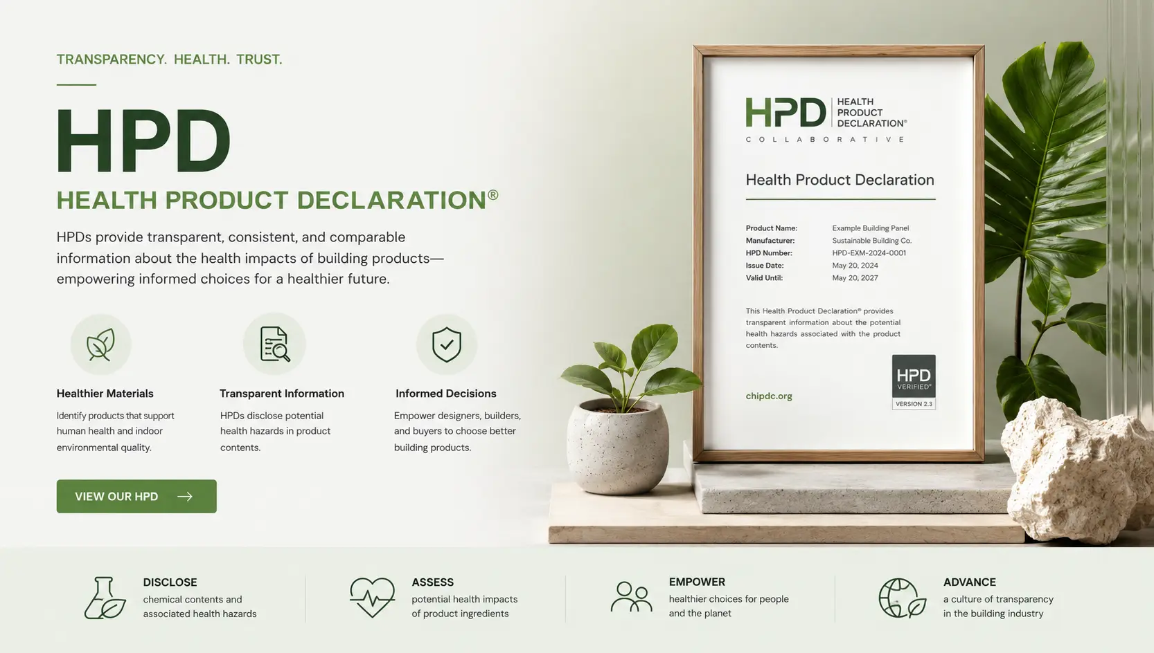 Health Product Declaration HPD documentation services